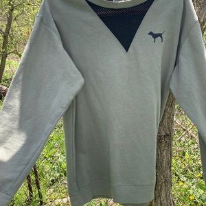 Pink brand , army green , long sleeve shirt.